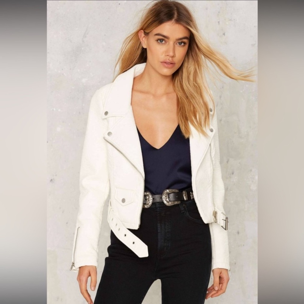 {Nasty Gal} Rover Vegan Leather Moto Jacket Medium